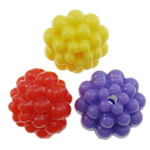 perles de poney en plastique , fleur, couleur solide, couleurs mélangées, 10mm Environ 2mm, Environ Vendu par sac