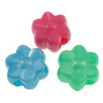 perles de poney en plastique , fleur, couleur solide, couleurs mélangées Environ 3.5mm, Environ Vendu par sac