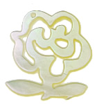 Cáscara blanca colgantes, Nácar Blanca, Flor, natural, hueco, 23x25x1mm, agujero:aproximado 1.5mm, Vendido por UD