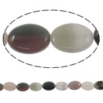 Gemischte Farbe Quarz Perlen, Natürlicher Quarz, flachoval, natürlich, 10x14x5mm, Bohrung:ca. 1mm, Länge:15.5 ZollInch, ca. 28PCs/Strang, verkauft von Strang