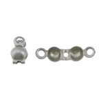 Pointes de perles en acier inoxydable , couleur originale Environ 1.5mm, Diamètre inté Environ 3mm, Vendu par PC