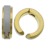 boucle d'oreille de clip en inox, acier inoxydable, beignet, Placage de couleur d'or, couleur originale Vendu par paire