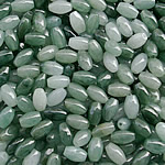 perle en jadéite , jade, ovale, naturel, lisse Environ 1-2mm, Vendu par PC