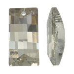 Imitation CRYSTALLIZED™ Crystal Pendants, Rectangle, silver color plated, faceted Approx 1.5mm 