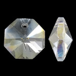 Imitation de pendentifs de cristal de CRYSTALLIZED™ , octogone, Placage coloré, facettes & double trou, plus de couleurs à choisir Environ 1.5mm, Vendu par PC