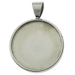Stainless Steel Pendant Setting, 304 Stainless Steel, Flat Round, original color Approx Inner Approx 12mm 