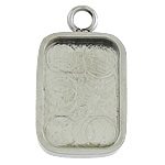 Stainless Steel Pendant Setting, 304 Stainless Steel, Rectangle, original color Approx 2mm, Inner Approx 