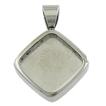 Stainless Steel Pendant Setting, 304 Stainless Steel, Rhombus, original color Approx Inner Approx 