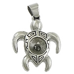 Stainless Steel Pendant Setting, 316 Stainless Steel, Turtle, blacken, original color 1mm Approx Inner Approx 7.5mm 