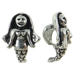 Zinklegierung European Perlen, Meerfrau, plattiert, ohne troll, keine, frei von Nickel, Blei & Kadmium, 15x8mm, Bohrung:ca. 4mm, verkauft von PC