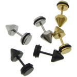 Stainless Steel Ear Piercing Jewelry, with Rubber, plated 6mm 