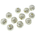 Sterling Silber Diamond-Cut Perlen, 925 Sterling Silber, rund, plattiert, keine, 6mm, Bohrung:ca. 1mm, verkauft von PC