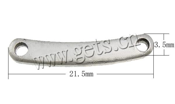 Rostfreier Stahl Verbinder Stange, Edelstahl, Rechteck, 1/1-Schleife, originale Farbe, 21.5x3.5x1.5mm, Bohrung:ca. 2mm, verkauft von PC