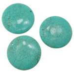 Synthetic Turquoise Pendants, Flat Round, blue Approx 1mm 
