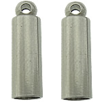 Stainless Steel End Caps, Tube, original color Approx 0.8mm, 2.5mm 