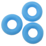 Rubber Stopper Beads, Donut, skyblue, 7mm Approx 3mm 