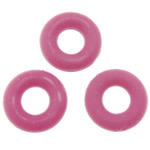 Gummi Stopper Perlen, Kreisring, rosarot, 7mm, Bohrung:ca. 3mm, 10000PCs/Tasche, verkauft von Tasche