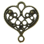 Zinc Alloy Charm Connector, Heart, plated, 1/1 loop cadmium free Approx Approx 
