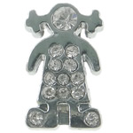 Rhinestone Emaille Armband Charm, Zinklegierung, Mädchen, mit Strass, 9.5x14.5x6.5mm, 500PCs/Tasche, verkauft von Tasche