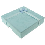 Cardboard Bracelet Box, with Satin Ribbon, Square, with ribbon bowknot decoration 