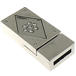 Zinc Alloy Magnetic Clasp, Rectangle, plated, with rhinestone nickel, lead & cadmium free Approx 