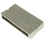 Zinklegierung Magnetverschluss, Rechteck, plattiert, keine, frei von Nickel, Blei & Kadmium, 38x19x7mm, Bohrung:ca. 34x4mm, verkauft von PC