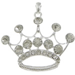 Zinc Alloy Crown Pendants, plated, with rhinestone cadmium free Approx 5mm 