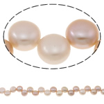Button Cultured Freshwater Pearl Beads, natural, pink, 7-8mm Approx 0.8mm Approx 15 Inch 