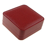 Leather Bracelet Boxes, PU Leather, with Cardboard & Velveteen, Square, red, nickel, lead & cadmium free 