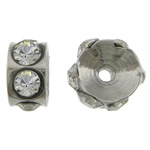 Stainless Steel Spacer Bead, Donut & with rhinestone, original color Approx 0.8mm 