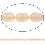 Perlas Arroz Freshwater, Perlas cultivadas de agua dulce, natural, Rosado, 8-9mm, agujero:aproximado 0.8mm, longitud:aproximado 15.7 Inch, Vendido por Sarta