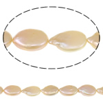 Keishi 培養した淡水の真珠, 天然有核フレッシュウォーターパール, コイン, 天然, ピンク, 12-14mm, 穴:約 0.8mm, 長さ:約 15.3 インチ, 売り手 KG