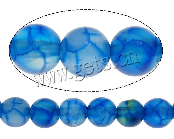 Natural Dragon Veins Agate Beads, Round, more sizes for choice, blue, Hole:Approx 1-1.5mm, Length:Approx 15 Inch, Sold By Strand