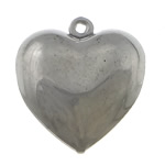 Encantos de etiqueta de acero inoxidable, Corazón, color original, 16x18mm, agujero:aproximado 1mm, Vendido por UD