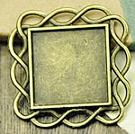 Zinc Alloy Cabochon, Square, plated 30mm, 20mm, Approx 