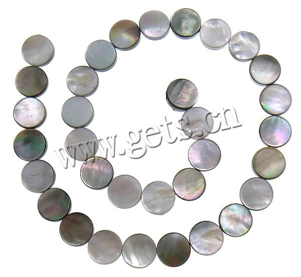 Black Shell Beads, Flat Round, more sizes for choice, Hole:Approx 1mm, Length:Approx 15.5 Inch, Sold By Strand