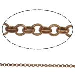 Brass Coated Iron Chain, rolo chain nickel, lead & cadmium free 