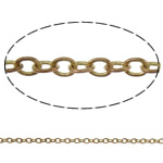 Brass Coated Iron Chain, with Brass, oval chain nickel, lead & cadmium free 