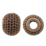 Cubic Zirconia Micro Pave Brass Beads, Drum, plated, micro pave cubic zirconia Approx 4mm 
