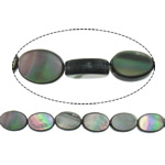 Black Shell Beads, Flat Oval, natural Approx 1mm Approx 16 Inch, Approx 