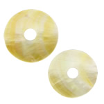 Natürliche gelbe Muschelperlen, Münze, großes Loch, 45-50x2mm, Bohrung:ca. 10mm, verkauft von PC