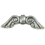 Zink-Legierung -Engels-Flügel Beads, Zinklegierung, Engel, Flügel,, plattiert, keine, 5.5x16x3mm, Bohrung:ca. 1mm, ca. 1665PCs/kg, verkauft von kg