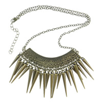 Zinc Alloy Necklace, Spike, antique bronze color plated, nickel, lead & cadmium free Approx 19.2 Inch 