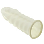 Plástico Puesto de dedo, Blanco, 20x60mm, diámetro interior:aproximado 15mm, 400PCs/Bolsa, Vendido por Bolsa