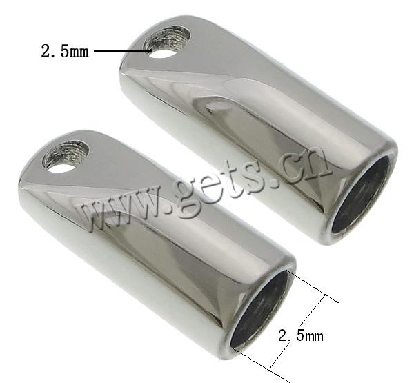 Stainless Steel End Caps, plated, Customized, more colors for choice, 4.5x12mm, Hole:Approx 2.5mm, 2.5mm, Sold By PC