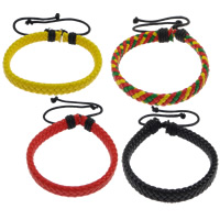 Cowhide Bracelets, with Linen, adjustable 10mm Approx 18 cm 