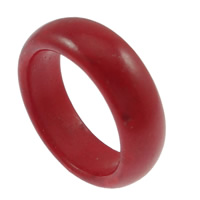 Synthetic Turquoise Finger Ring, red, 8mm, US Ring 