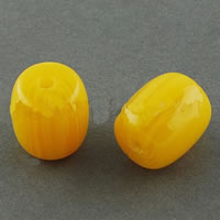 Volltonfarbe Harz Perlen, Trommel, gelb, 15x14mm, Bohrung:ca. 3mm, 200PCs/Tasche, verkauft von Tasche