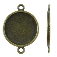 Zinc Alloy Connector Setting, Flat Round, plated, 1/1 loop 20mm, 18mm Approx 2mm, Approx 