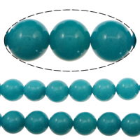 Gefärbte Jade Perlen, gefärbter Marmor, rund, keine, Klasse AA, 10mm, Bohrung:ca. 1.2mm, Länge:15 ZollInch, 37PCs/Strang, verkauft von Strang